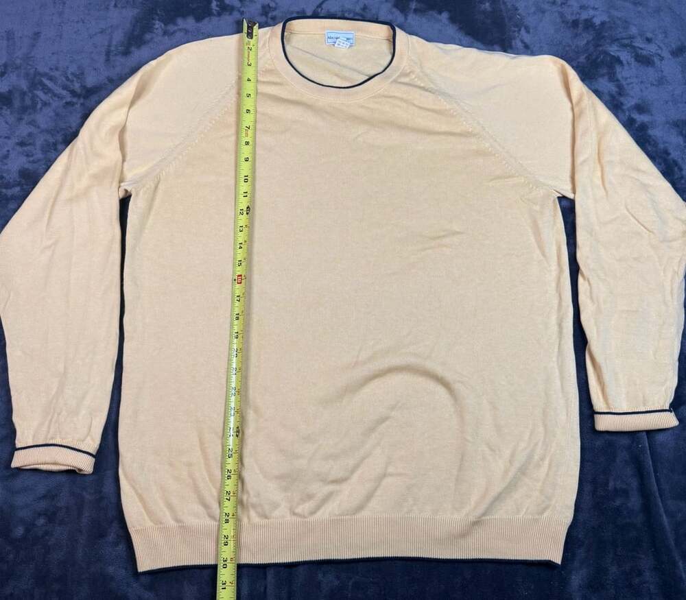Men’s Maus & Hoffman Pima Cotton Sweater Size XL Yellow Long Sleeve Crewneck#99